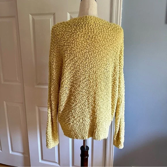 Cherish Yellow Popcorn Sweater Size Small Oversized Fit - Picture 2 of 5